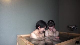 Japanese female employee films weekend lesbian hot springs vacation