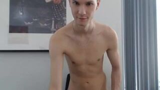 Skinny Twink Strokes on Webcam