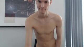 Skinny Twink Strokes on Webcam