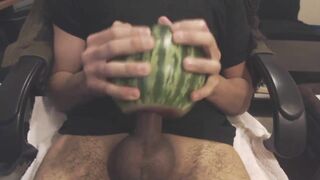 Asian Man Fucks a Watermelon