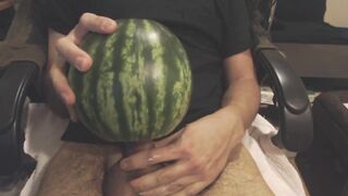 Asian Man Fucks a Watermelon