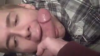 Big-Cock Blowjob - Cum Shot on Tongue