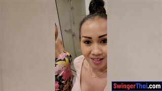 Thai MILF girlfriends lesbian shower fun