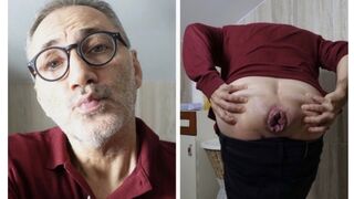 Mr BigHOLE Big Ass Turkish Gay  Gaped By 10 Dual Layered Dildo
