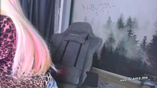 Sexy Trans Slut Faps Her Tiny Cock On Chair