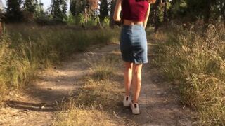 Public Sex in the Woods: Caught Masturbating and Giving a Blowjob