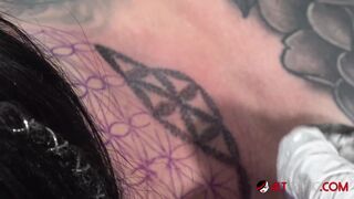 Janey Doe gets new ink and a face full of cum