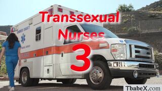 Ambulance driver bareback fucks shemale nurse