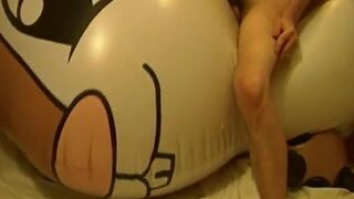 Twink Humps and Cums on Giant Inflatable Sex Toy