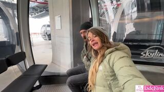 Girlfriend blowjob to stranger on Gondola ride