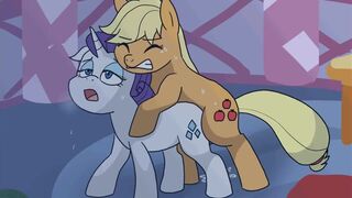 Applejack and Rarity NSFW MLP Porn Gif Animation Dub [Unlit] (MagicalMysticVA Voice)