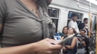 Busty on the train