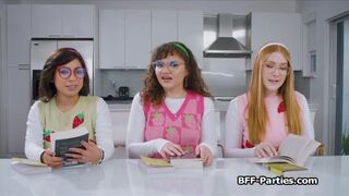 Nerdy book club besties are horny for cock