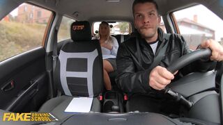 Fake Driving Instructor with Big Natural Tits Fucked POV
