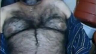 Hairy Bear Daddy Stroking Big Cock