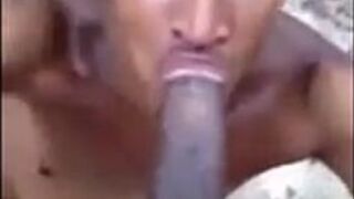 Big Dick Sucking Latino Goes for a Black Cock