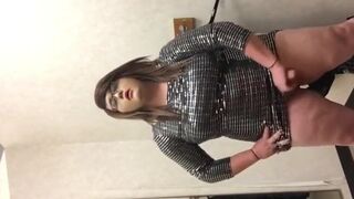 Fat Crossdresser Masturbating Solo