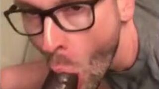 Black Guy Fucks White Guy's Mouth with Big Cock