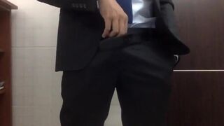 Big-Cock Daddy Strokes at the Office