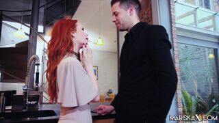 Redhead Ella Hughes fucks a huge cock