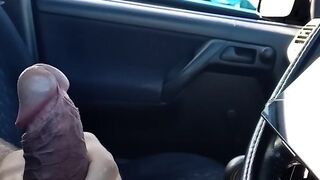 Public parking dick flash and cum for young blonde