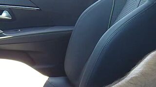 Public parking dick flash and cum caught by brunette