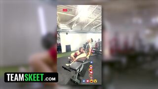 Scarlet Spunk Gets Her Wet Pussy Stretched Wide At The Gym