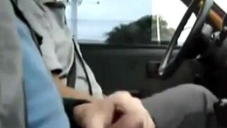 Big Dick Flash for Taxi Driver - Gay Latino Handjob