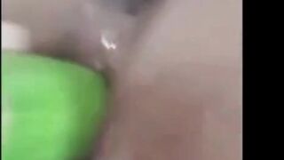 Mature And Naughty Asian Girl Fucks Her Wet Pussy With A Cucumber