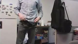 Big-Cocked Dad Strokes at the Office