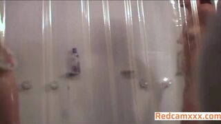 Sexy Stepsisters With Perfect Bodies Secretly Filmed Taking A Shower Together