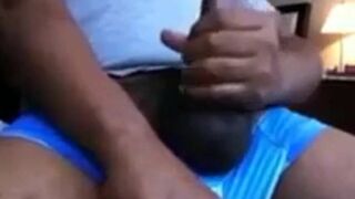 Hung Black Stud Strokes His Big Cock