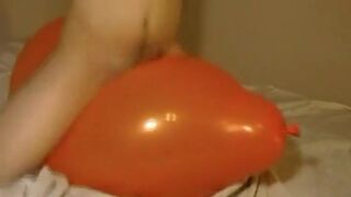 Twink Humping and Cumming on an Inflatable Orange Balloon