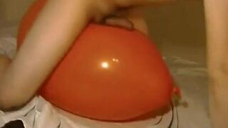 Twink Humping and Cumming on an Inflatable Orange Balloon