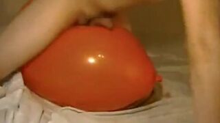 Twink Humping and Cumming on an Inflatable Orange Balloon