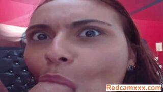 Brunette Plays Her Pussy While Sucking Cock