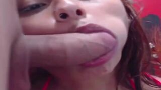 Brunette Plays Her Pussy While Sucking Cock