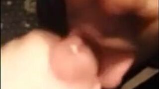 Black Twink Swallows White Cum in Interracial Blowjob