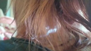 Wet Redhead Czech Gives POV Blowjob