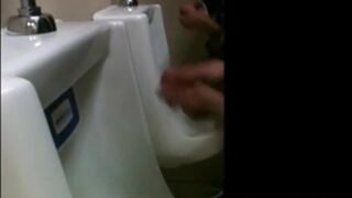 Outdoor Wank Session for Two Slim Dicks at the Urinals