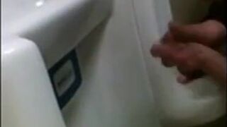 Outdoor Wank Session for Two Slim Dicks at the Urinals