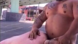 Master Feeds His Hungry Hubby in the Parking Lot