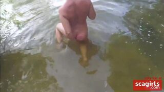 Wild German Amateur Couple Pees in the Lake