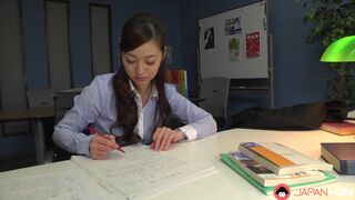 Japanese teacherr Maria Ono blows a student's dick uncensored.