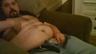 Chubby Bear Daddy Strokes and Cums