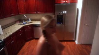 Naked Housewife Cleaning The Kitchen