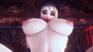 Lady Bela Dimitrescu is grinding her pussy on her Pet Zombie | Resident Evil Village Porn Parody