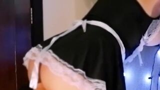 Hot Asian Naughty Maid cosplay sucks dick and Gets Her Pussy Filled With Cum in a hotel