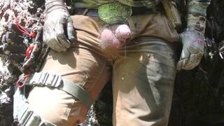 Hairy Bear Cock and Balls Pee Show