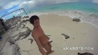 Big-Cock Men Jerk Off at a Cuba Beach